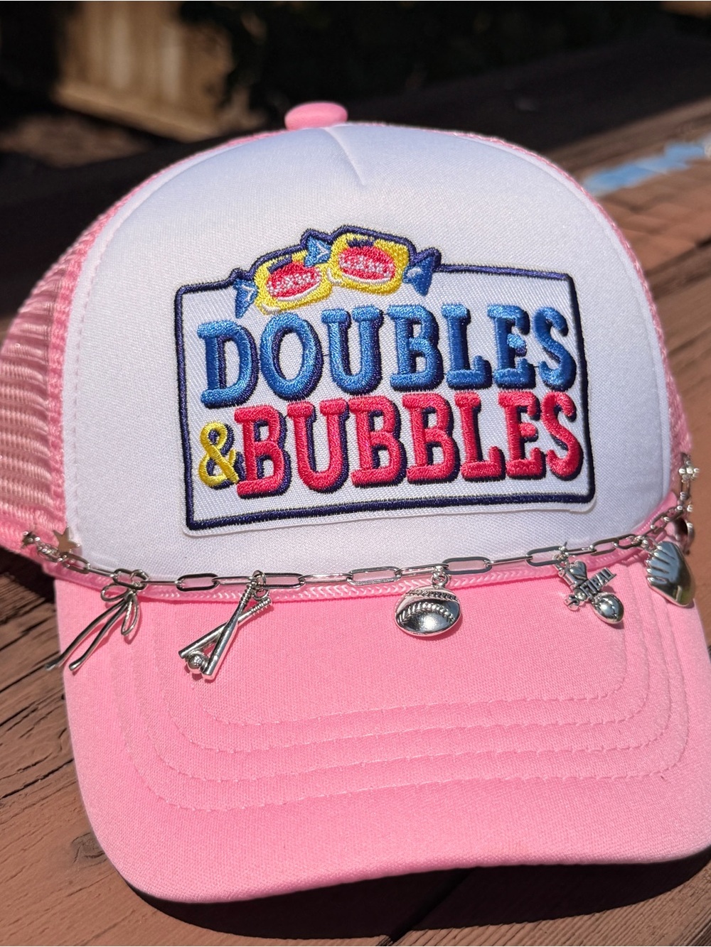 Doubles & Bubbles Girls Softball Trucker Hat